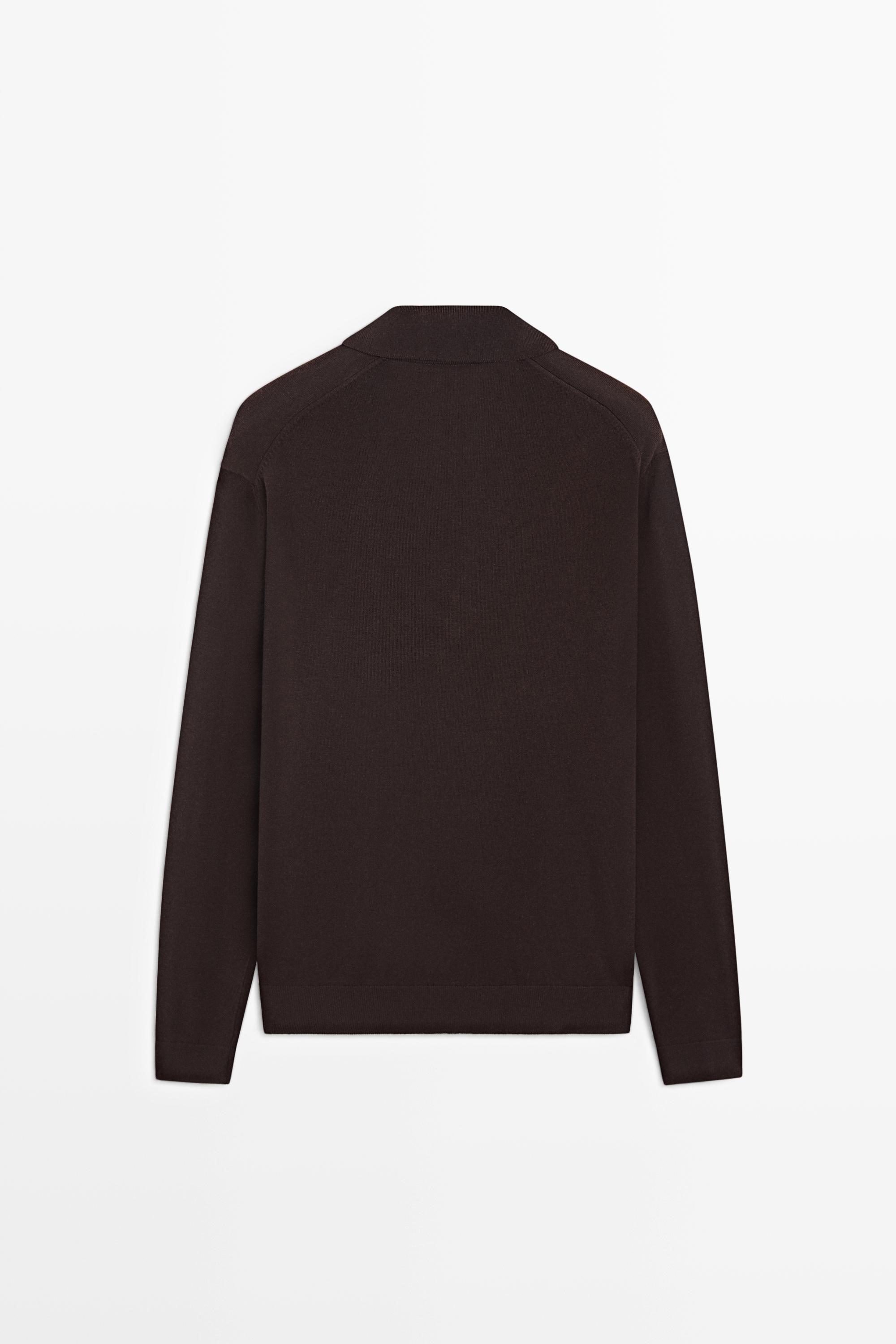 Polo collar knit sweater